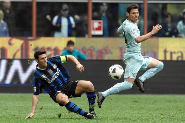 Javier ZANETTI Inter, Mauro ZARATE Lazio - Inter Mailand (blau schwarz) vs. Lazio Rom (hellblau) - Andreaxstaccioli