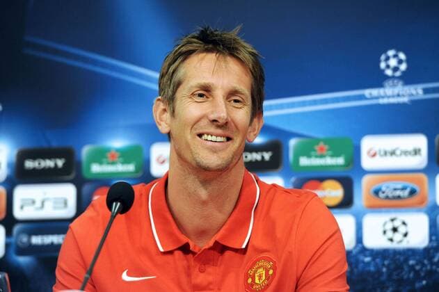 25-04-2011, Fussball, Saison 2010-2011, UEFA Champions League, Halbfinale, Pressekonferenz von Manchester United mit Manager und Trainer Sir Alex Ferguson im Medienzentrum in der Veltins Arena, Torhüter Edwin van der Sar während der Pressekonferenz