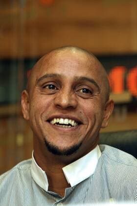 MOSCOW, FC Anzhi Makhachkala captain Roberto Carlos appears at a press conference dedicated to a new charity project by the football club and the charity foundation. The teams players will donate money for children suffering from cancer -  RE0E5B9F