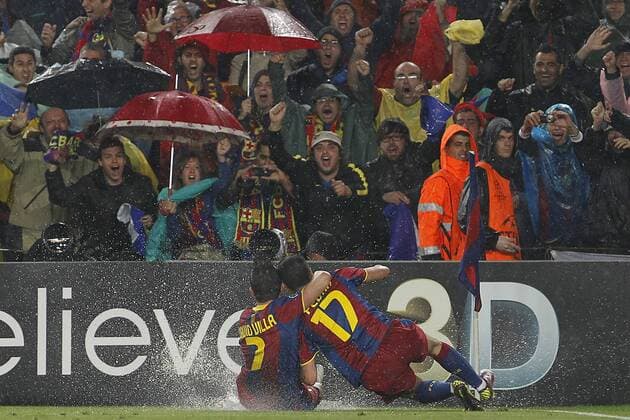 FC Barcelona s David Villa (L) and Pedro Rodriguez celebrate goal, FC Barcelona - Real CF Madrid ---  (24143331) o0 Jubel, Freude
