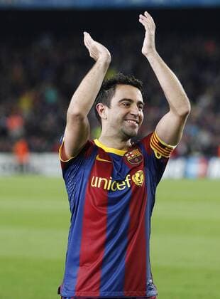 FC Barcelona s Xavi Hernandez celebrates the victory in the UEFA Champions League Semifinal match.May 3,2011.  (24143363) o0 Jubel, Freude Barca