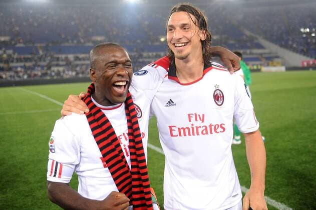 V.li. Clarence Seedorf und Zlatan Ibrahimovic (Milan) --- Rom 07-05-2011, Meisterschaft AC Mailand massimoxoliva