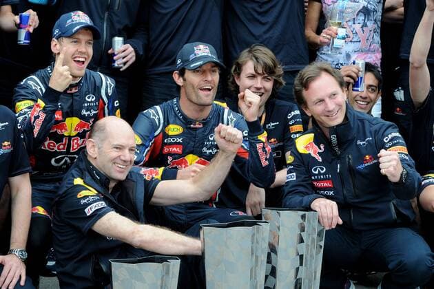 Grand Prix Turkey - 08.05.2011 - winner SEBASTIAN VETTEL (GER, L) - RED BULL RENAULT RB7 MARK WEBBER (AUS, C) - RED BULL RENAULT RB7 - Adrian NEWEY (L) - RED BULL RACING TECHNICAL DIRECTOR - CHRISTIAN HORNER - TEAM PRINCIPAL --- xGillesLeventx  o0 Jubel Freude Sieg