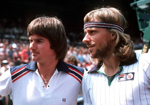 TENNIS BJÖRN BORG AND JIMMY CONNORS, MENS TENNIS CHAMPIONSHIPS WIMBLEDON (All England Championships) SEMIFINAL, 1976 . 
