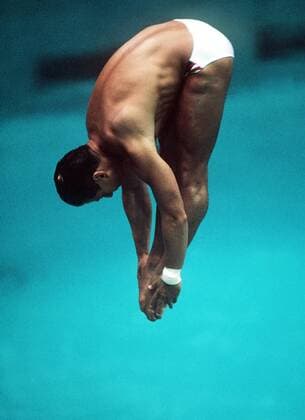 Greg Louganis (USA) Mens Springboard Final 20 9 88, Seoul Olympics.  o0 Wasserspringen