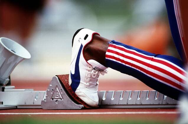 LINFORD CHRISTIE (GREAT BRITAIN) - SHOE MARKED LC . 200m ROUND 2, OLYMPIC STADIUM, 31 7 1996. ATLANTA OLYMPICS 1996.  o0 Leichtathletik