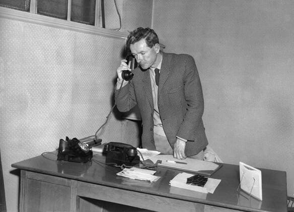 Jimmy Hagan (West Bromwich Albion Manager) at his desk 1963 64 Season 