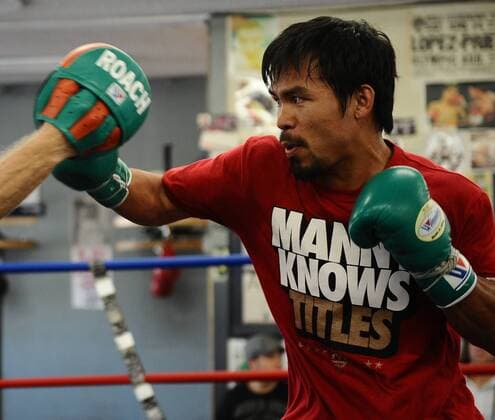 April 4,2011- Hollywood, California, USA. Manny Pacquiao started his training this week for his upcoming fight for the WBO Welterweight championship. The fight will take place May 7 at the MGM grand hotel in Las Vegas. April 4,2011. Hollywood CA. - ZUMAbl1