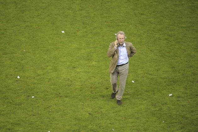 Stade Reims vs Evian Thonon Gaillard (TG FC) - Ligue 2 - 20.05.2011 - Evian Thonon Gaillard feiert den Aufstieg: Franck Riboud (FRA, CEO des Sponsors Danone) - JBAutissier 