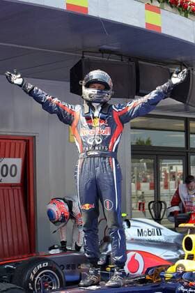formula 1 GP, Spain in Barcelona, 22.05.11, Sieger Sebastian Vettel (R), Red Bull Racing vor Jenson Button (McLaren Mercedes)