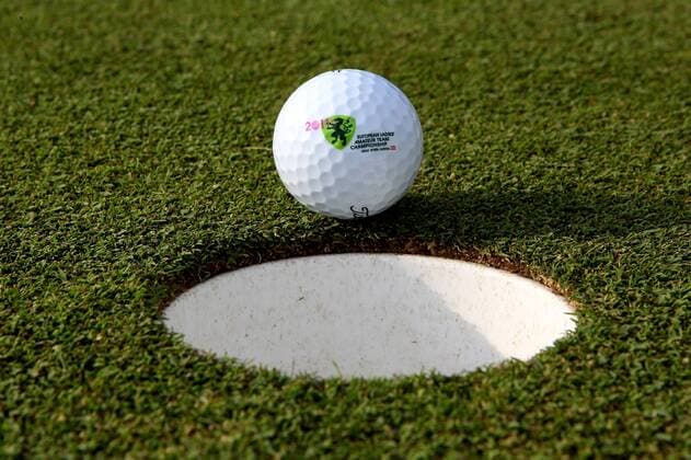 GOLF - Alps Tour, Austria Pro Tour, Gösser Open 2011 MARIA LANKOWITZ,AUSTRIA,22.MAI.11 - DIVERS, GOLF - Alps Tour, Austria Pro Tour, Gösser Open 2011 im GC Erzherzog Johann. Bild zeigt ein Feature mit einem Ball.  o0 Put Green Detail Equipment Objekte