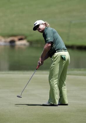 26 MAY 2011: Charlie Hoffman putts on 17th hole first round of the HP Byron Nelson Championship played at TPC Las Colinas Four Season Resort in Irving, TX. PGA Golf Herren MAY 26 HP Byron Nelson Championship - First Round Icon1105261402 EDITORIAL USE ONLY