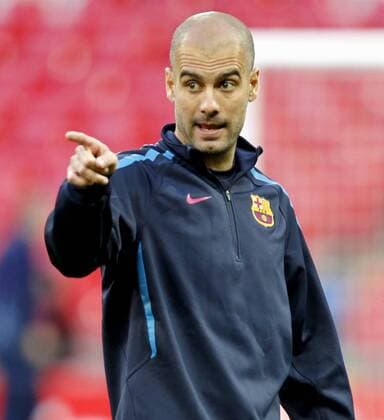 FUSSBALL - CL, Barcelona vs Manchester LONDON,ENGLAND,27.MAI.11 - FUSSBALL - UEFA Champions League, Finale, FC Barcelona vs Manchester United, Vorberichte, Abschlusstraining Barcelona. Bild zeigt Trainer Josep Pep Guardiola (Barcelona). 