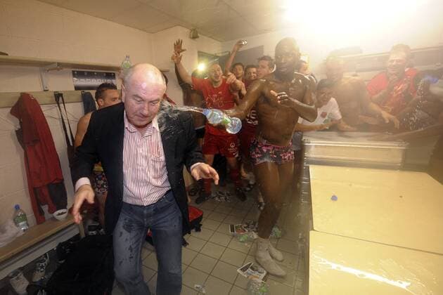 Dijon FCO feiert den Aufstieg - Präsident Bernard Gnecchi - 27.05.2011 - Ligue 2 - JBAutissier 