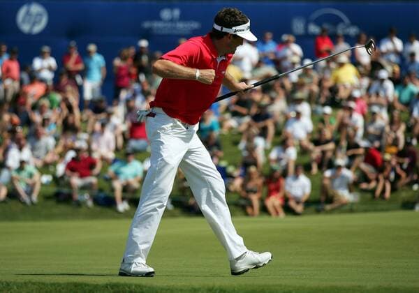 29 MAY 2011: Keegan Bradley reacts to his par putt on 17 during the final round of the HP Byron Nelson Championship played at TPC Las Colinas Four Season Resort in Irving, TX. PGA Golf Herren MAY 29 HP Byron Nelson Championship - Final Round Icon1105290111 EDITORIAL USE ONLY