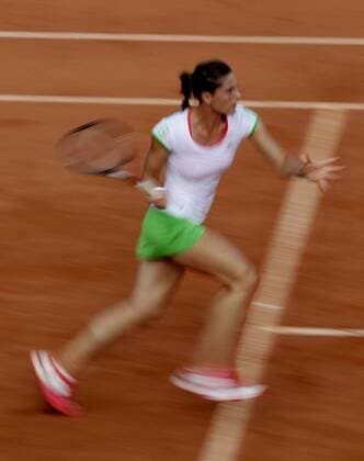 French Open 2011, Roland Garros,Paris,ITF Grand Slam Tennis Tournament . Andrea Petkovic (GER),Einzelbild,Aktion,Wischeffekt,Mitzieher,Zoom,