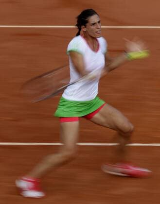 French Open 2011, Roland Garros,Paris,ITF Grand Slam Tennis Tournament . Andrea Petkovic (GER),Einzelbild,Aktion,Wischeffekt,Mitzieher,Zoom,