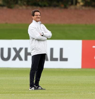 Englands Fabio Capello in action during Training - England 31st May, 2011 EDITORIAL USE ONLY. No use with unauthorised audio, video, data, fixture lists, club league logos or live services. Online in-match use limited to 120 images, no video emulation. No use in betting, games or single club league player publications.