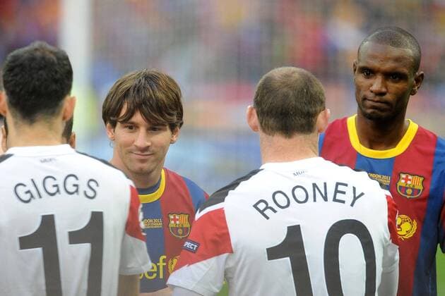 Ryan Giigs (Manchester) - Lionel Messi (Barcelone) - Wayne Roney (Manchester) - Eric Abidal (Barcelone) Football : Barcelone Manchester - Finale Ligue des Champions - 28.05.2011 xNLeGouicxFEPx 