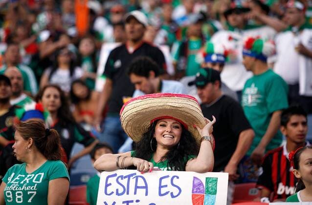 June 1, 2011: 7:54:54 PM - A Mexican soccer fan smiles as the game against New Zealand gets under way during their friendly as part of the 2011 FMF U.S. Tour at Invesco Field in Denver, Co. Mexico won the match 3-0. SOCCER: JUN 01 Mexico v New Zealand Icon14111060114 EDITORIAL USE ONLY