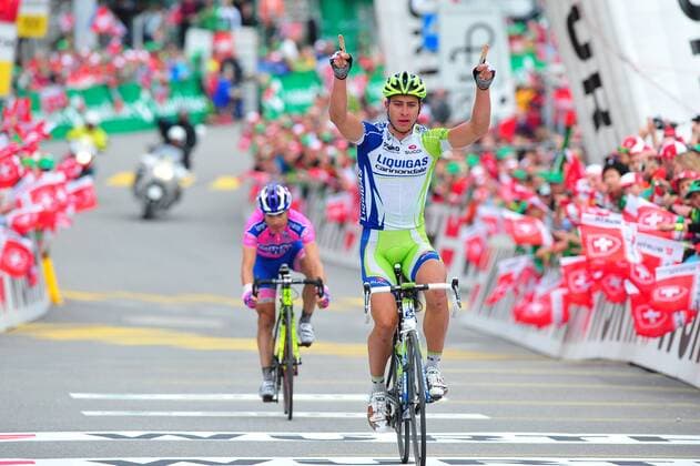 Tour de Suisse 2011, 3. Etappe: Brig Glis - Grindelwald - Peter Sagan (Liquigas - Cannondale) gewinnt vor Damiano Cunego (Lampre - Isd) - 