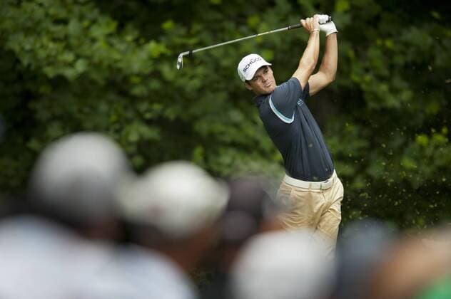 June 16, 2011 - Bethesda, Maryland, U.S. - MARTIN KAYMER hits his tee shot on the 13th hole at Congressional Country Club during the first round of the U.S. Open in Bethesda, MD. Golf 2011- U.S. Open First Round - ZUMAmv2