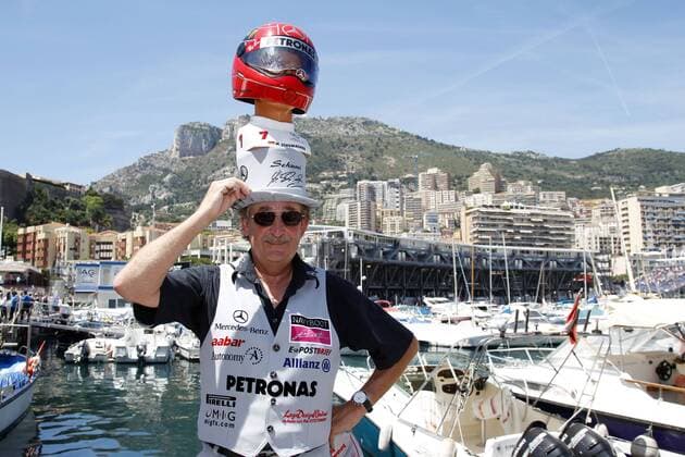 Motorsports: FIA Formula One World Championship 2011, Grand Prix of Monaco, Fan of 07 Michael Schumacher (GER, Mercedes GP Petronas F1 Team), xHOCHxZWEIx