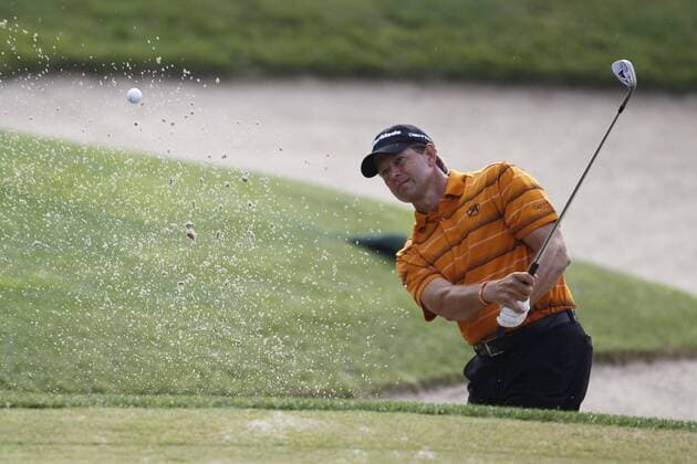 June 17, 2011 - Bethesda, Maryland, U.S. - RETIEF GOOSEN hits out of a bunker on hole 2 during the second round of play at the U.S. Open Golf 2011 - US Open Second Round - ZUMAb21