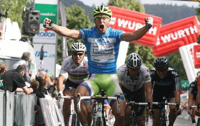 18.06.2011 Tübach Herren Radsport Tour de Suisse 2011 8. Etappe Tübach - Schaffhausen Sieger Peter Sagan SVK Team Liquigas 