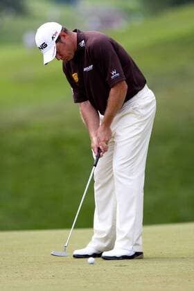 June 18, 2011 - Bethesda, Maryland, UNITED STATES - Lee Westwood (ENG) putts on the 9th hole during the third round of the 2011 U.S. Open at Congressional Country Club. GOLF 2011 - June 18 - US Open Third Round - ZUMAz64