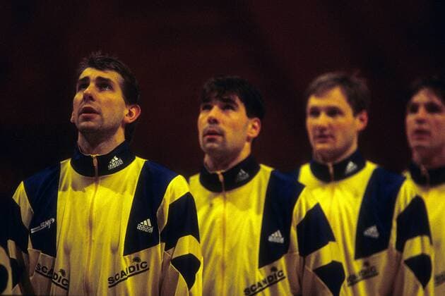 Magnus Wislander (SWE, L) Handball Länderspiel Herren WM 1993 Nationalteam Aufnahmedatum geschätzt, Gruppe