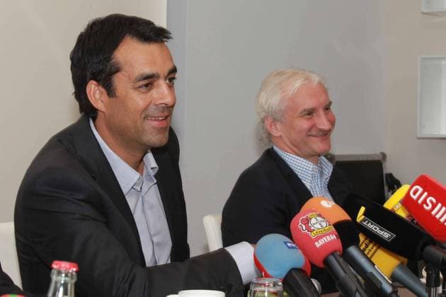 Bayer Leverkusen PK Robin Dutt, Rudi Völler