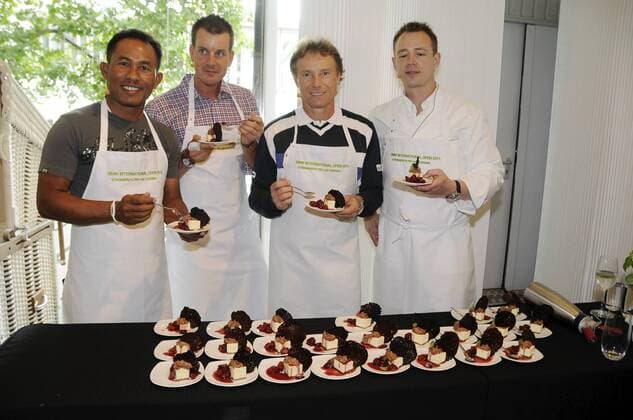 Muenchen 21.06.11 BMW Pavillion, International Open, Stromberg Pro-Am Cooking: Thongchai Jaidee , Henrik Stenson , Bernhard Langer , Holger Stromberg o0 Süssspeise Nachtisch o00 privat