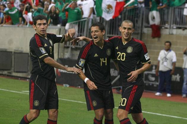 June 22, 2011 - Houston, Texas, U.S - Mexico Attacker J. Hernandez (14) celebrates his goalscored in the first overtime perion to put Mexico up by 2. Mexico defeated Honduras 2 - 0 in overtime in the CONCACAF Gold Cup Semifinals 2011 at Reliant Stadium in Houston, Texas. Gold Cup 2011 - June 22 - Mexico beat Honduras in overtime 2- 0. - ZUMAq33