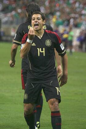 June 22, 2011 - Houston, Texas, U.S - Mexico Attacker J. Hernandez (14) celebrates his goalscored in the first overtime perion to put Mexico up by 2. Mexico defeated Honduras 2 - 0 in overtime in the CONCACAF Gold Cup Semifinals 2011 at Reliant Stadium in Houston, Texas. Gold Cup 2011 - June 22 - Mexico beat Honduras in overtime 2- 0. - ZUMAq33