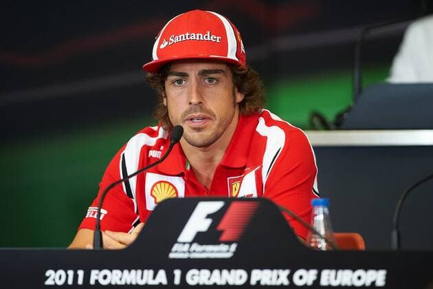 23.06.2011 Formula 1 Grand Prix from the Valencia Street Circuit in Spain. Fernando Alonso attends press conference xXaumexOllerosx  ActionPlus11186379 Content restricted for UK based newspaper