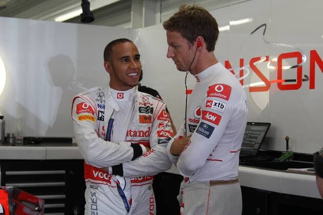 Motorsports: FIA Formula One World Championship 2011, Grand Prix of Europe, 03 Lewis Hamilton (GBR, Vodafone McLaren Mercedes), 04 Jenson Button (GBR, Vodafone McLaren Mercedes), xHOCHxZWEIx