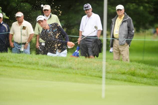 June 24, 2011 - Cromwell, Connecticut, U.S - Alexandre Rocha chips out of the bunker by the 5th hole green during first round play of the Travelers Championship at the TPC River Highlands on Friday. PGA Golf Herren 2011 - Jun 24 - Travelers Championship First Round - ZUMAq39