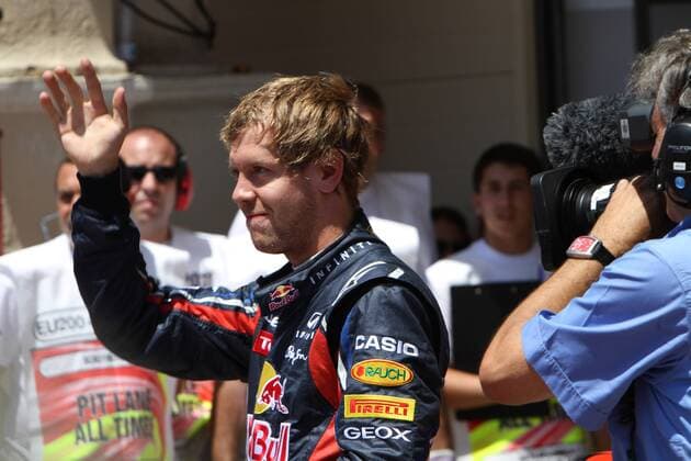 25.06.2011- Qualifying, Sebastian Vettel (GER), Red Bull Racing, RB7 pole position European Grand Prix, Valencia 2011 