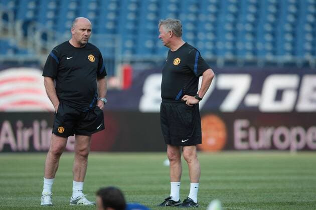 12 JUL 2011: Nick Phelan (l) and Manchester United s Head Coach Sir Alex Ferguson. Manchester United practiced at Gillette Stadium in Foxborough, Massachusetts on July 12, 2011 as part of the Herbalife World Football Challenge. SOCCER: JUL 12 World Football Challenge - Manchester United Practice Icon482110712047 EDITORIAL USE ONLY