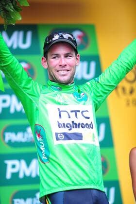 2011, Tour de France, Etappe 11: Blaye les Mines - Lavaur, Htc - High Road 2011, Mark Cavendish ---  o0 Siegerehrung Trikot grün