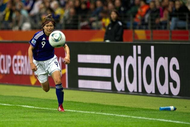Nahomi Kawasumi (JPN) , JULY 13th , 2011 - Football : FIFA Women s World Cup Germany 2011 Semi-final match between Japan 3-1 Sweden at Commerzbank-Arena in Frankfurt , Germany.  (ptmb020702) o0 Werbebande, Bande, Werbung Sponsor, Werbepartner, Werbung, Wirtschaft adidas