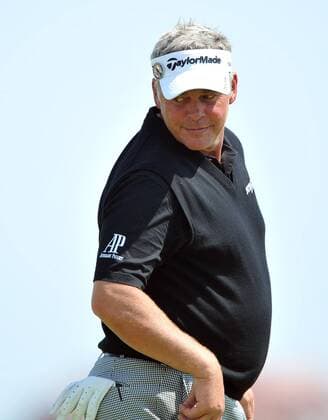 Golf - The Open 2011 - Royal St George s - Day 2 Darren Clarke (NI) surveys his lie at Royal St George s, Sandwich 