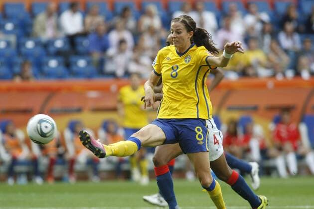16.07.2011, FIFA Frauen-Weltmeisterschaft 2011, Spiel um Platz 3: Schweden - Frankreich. 1:0 durch Lotta SCHELIN (Schweden).