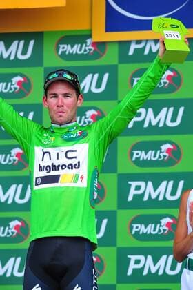 Etappe 15, Limoux - Montpellier, Htc - High Road 2011, Mark Cavendish, Montpellier  o0 Siegerehrung, grünes Trikot