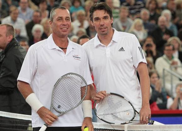 Ivan Lendl und Michael Stich Berenberg Bank Classics, bet-at-home German Open 2011, ATP Tennis Herren 500 World Series, Center Court am Hamburger Rothenbaum, Hamburg, 17.07.11 - Tennis am Rothenbaum German Bet-At-Home-Open 2011 Hamburg -