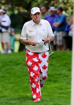 July 22 2011: John Daly wore maple leaf pants during the second round of the RBC Canadian Open at Shaughnessy Golf and Country Club in Vancouver, British Columbia. PGA Golf Herren JUL 22 RBC Canadian Open - Second Round Icon1107220032 o0 Kleidung Hose Mode Nationalfarben Kanada Golfmode Objekte EDITORIAL USE ONLY