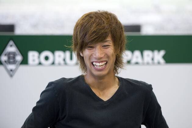 Yuki OTSU, Borussia Mönchengladbach, Portraet, Porträt, , lachend, lächelnd, lächeln, lächelnd, Fussball 1. Bundesliga, Vorstellung Yuki OTSU bei Borussia Mönchengladbach, am 26.07.2011 in Mönchengladbach, 