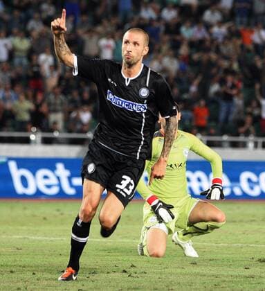 FUSSBALL - UEFA CL Quali, Zestafoni vs Sturm TIFLIS,GEORGIEN,26.JUL.11 - FUSSBALL - UEFA Champions League, Qualifikation, FC Zestafoni vs SK Sturm Graz. Bild zeigt den Jubel von Patrick Wolf (Sturm). 
