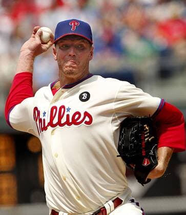 July 24, 2011 - Philadelphia, PA, USA - Philadelphia Phillies Roy Halladay pitches against the San Diego Padres during a MLB Baseball Herren USA game at Citizens Bank Park in Philadelphia, Pennsylvania, Sunday, July 24, 2011. The Phillies won, 5-3. Padres at Phillies - ZUMAm67